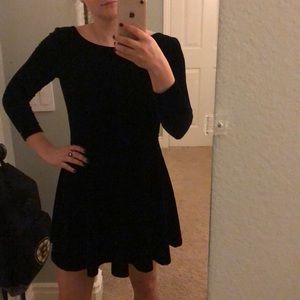 Black velour skater dress